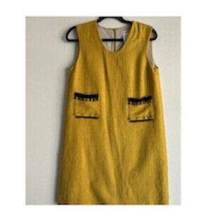 MaxMara Mustard Mini Dress with Black Accents